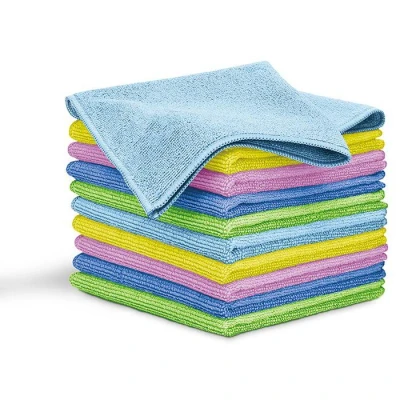 Image de Lot de 10 Torchons Cuisine Microfibres, Lavette Nettoyant Doux, Absorbants Blaumann Multicolore 58040