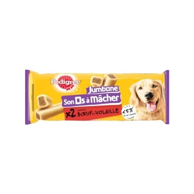 Image de PEDIGREE JUMBONE Os à Mâcher pour Moyen chien 10 25kg Lot de 12 Sachets 2 Friandises Fourrées Saveurs Boeuf et Volaille Récompense Idéale Occuper, Eduquer, Faire Plaisir son