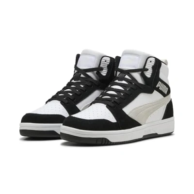 Image de Puma Rebound V6 SD Baskets montantes blackfeather gray white, Taille: 42.5, Black feather white Cuir / matière synthétique