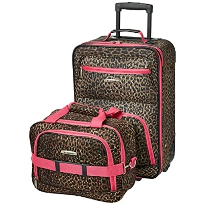 Image de Rockland Ensemble de Bagages softside Tendance, Rose/Motif léopard, Taille Unique, Tendance