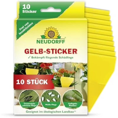Image de Neudorff Sticker Jaune 10 Piège à Mouches Moucheron Ne Contient Pas de Substance Insecticide se Dessèche