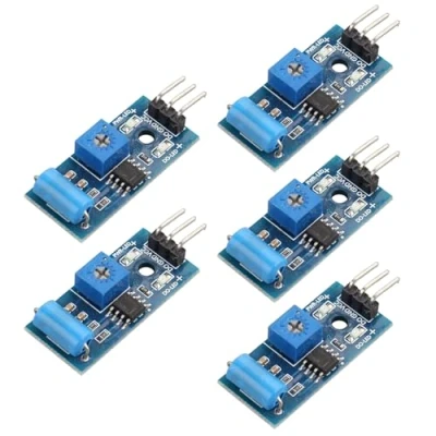 Image de HALJIA SW 420 Lot de 5 modules capteur vibration à fermeture normale Compatible avec Arduino Raspberry Pi