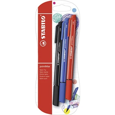 Image de STABILO pointMax avec Pointe en Nylon Couleurs Assorties (Lot de 3)