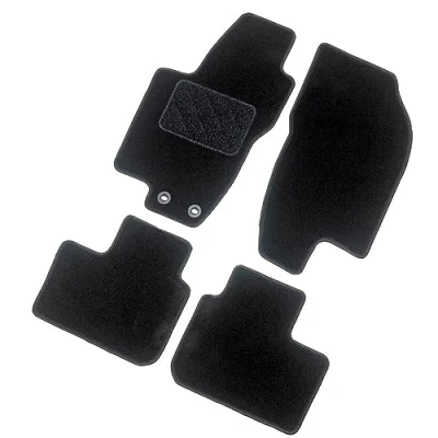 Image de AutoStyle Ensemble de tapis sol Textile avant et arrière noir TM BM569