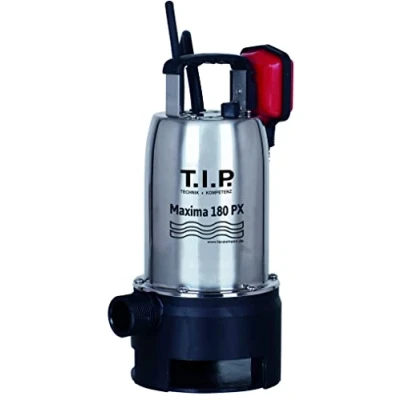Image de T.I.P. GP 4000 Pompe de Jardin en Inox Débit l/h Hauteur Refoulement 42 m Pression d&#039;Eau 4,2 bar Puissance nominale 800 W avec Protection Thermique contre les Surcharges Couleur Argent Noir