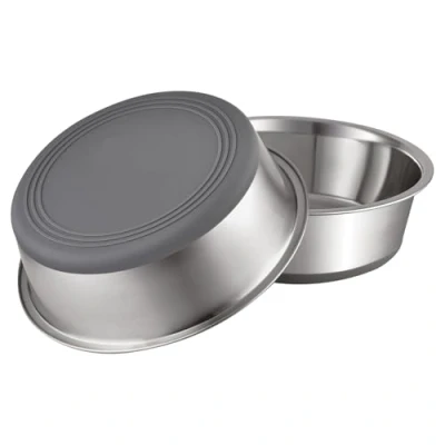 Image de PEGGY11 Bols pour Chiens en Acier Inoxydable métal Design antidérapant du Fond Caoutchouc Silicone Set idéal de gamelles d&#039;eau Nourriture Petits, Moyens et Grands lot 2
