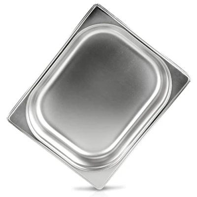 Image de jokobela Récipient GN : non perforé convient aux cuiseurs à vapeur Gaggenau et Miele(acier inoxydable, lavable au lave vaisselle, Gastronorm 1/2, L 32,5 x P 26,5 H 6,5 cm)