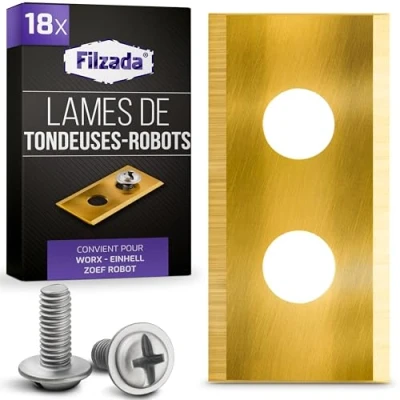 Image de Filzada® 18x Lames de Rechange en Titane pour Tous Les Robots Tonte Worx Landroid également adaptées aux Zoef Robot