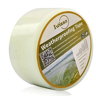 Image de Iwinna Polytunnel Ruban adhésif de Réparation en Polyéthylène Transparent pour serre (50 25)
