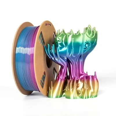 Image de filament PLA 1,75 mm soie arc en ciel multicolore d&#039;imprimante 3D matériel d&#039;impression pour imprimante FDM 1 kg/bobine Plus brillant