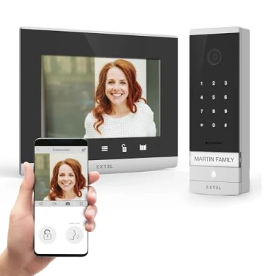 Image de Avidsen Visiophone Filaire avec ecran en Verre 7&quot; connecté a Votre Smartphone Clavier à Code intégré Extel Connect