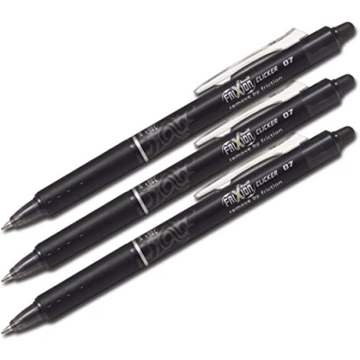 Image de Stylo roller Frixion effaçable par Pilot noir, 3 Stifte