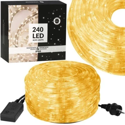 Image de SPRINGOS® Guirlande lumineuse 240 LED, 11,5 mètres Programmateur 8 fonctions IP44 Blanc chaud