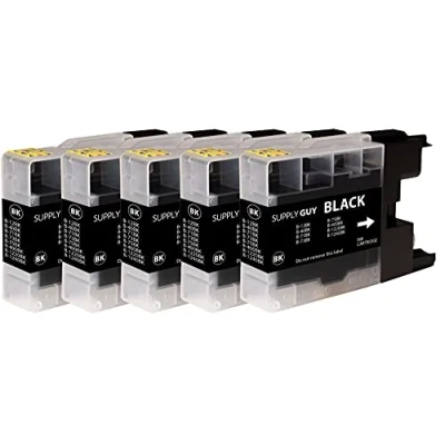 Image de Supply Guy 5 Cartouches d&#039;encre Compatible avec Brother LC 1240 1220 Noir pour DCP J525W J725DW J925DW MFC J430 Series J5910DW J625DW J6510DW J6710DW