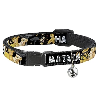 Image de Buckle Down Collier pour Chat Le Roi Lion Simba Nala Hakuna Matata Multicolore 1,27 cm de Large Convient aux Tours Cou 20,3 à 30,5 Taille M (BAC WDY046 NM)