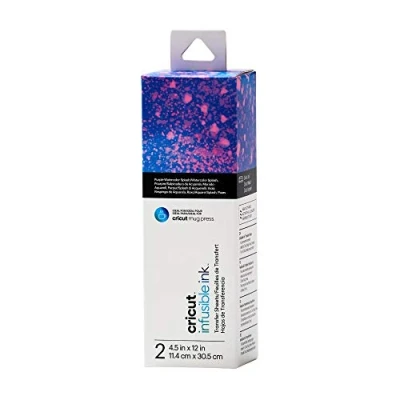 Image de Cricut Infusible Ink Lot de 2 feuilles transfert 11,4 cm x 30,5 Aquarelle violette Idéal pour une utilisation sur presse à tasse