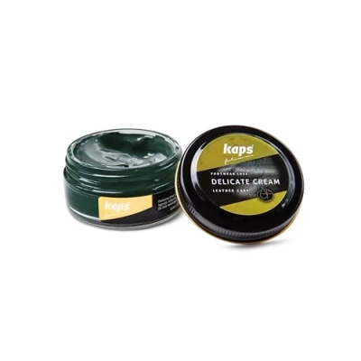 Image de Kaps Crème Délicate De Cirage Cuir Naturel Et Synthé Soin Chaussures Professionnel Intensif Du Nourrissant Pot Verre 50ml Plusieurs Couleurs (113 Vert)