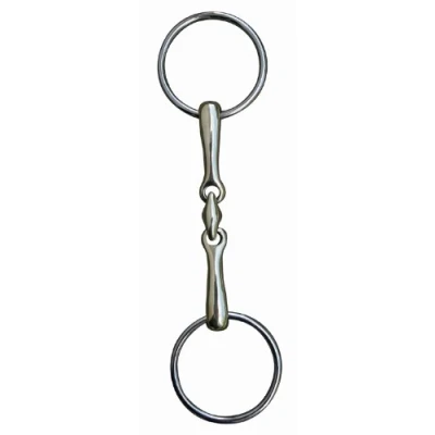 Image de HKM Mors de Filet Double Brisure Acier Inoxydable 16mm RVS 14,5cm