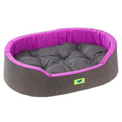 Image de Ferplast Panier Chien Dandy, Coussin Amovible et Lavable, Housse en Coton avec Rembourrage Doux, Idéale également comme Niche pour Chat, 55 x 41 H 15 cm, Violet