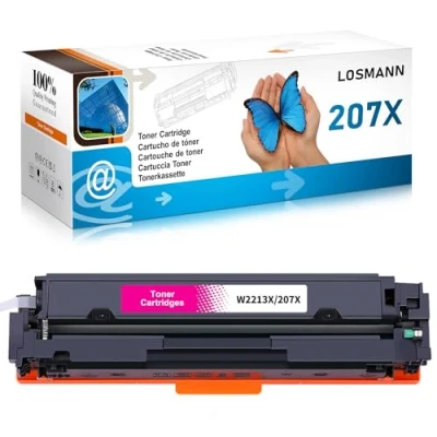 Image de LOSMANN 207X W2213X Toner avec puce compatible HP 207A W2213A Remplacement pour Color Laserjet Pro MFP M283fdw M255dw M282nw M283fdn M255nw (magenta)