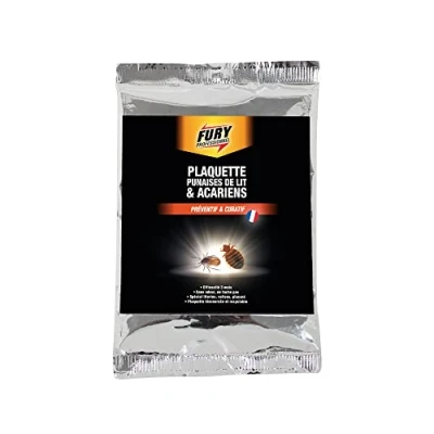 Image de FURY Plaquette Punaises de lit &amp; acariens Efficacité 3 mois Action préventive et curative Recyclable Sans odeur 34Gr Fabrication Française