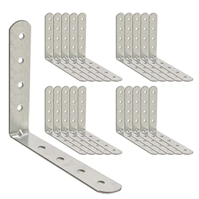 Image de OMIDEAS 20 x Équerre de Fixation (100 100 16) Support d&#039;angle Droit en forme L, Angle 90 Degrés Acier, étagère, Coin