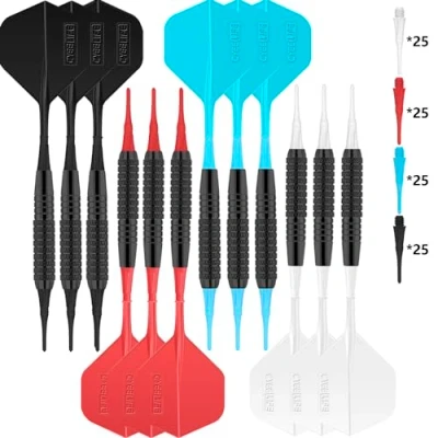 Image de CyeeLife 12 Flechette Pointe Plastique 16g avec 100 Pointes Empennages