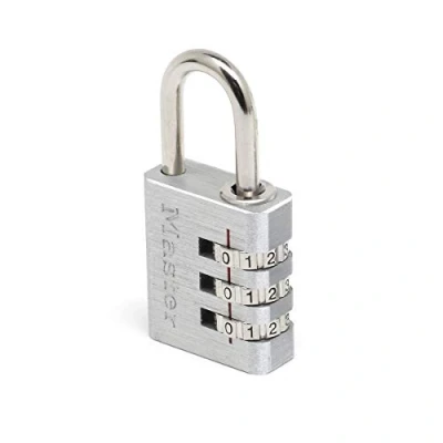 Image de Master Lock 7630EURD Cadenas à Combinaison Programmable en Aluminium, gris, 3 x 6,5 1,3 cm
