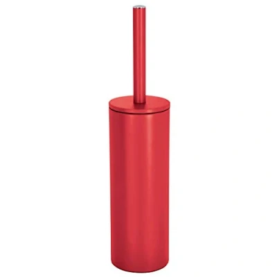 Image de Spirella, Brosse WC avec Support Acier, Modèle Akira, tête Interchangeable et d&#039;un Pot en Acier Solide, Récipient hygiénique, Toilette fermée, à Poser, Rouge Mat, 40 x 9.5 cm
