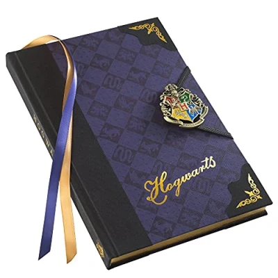 Image de The Noble Collection Harry Potter Hogwarts Journal 9.75in (25cm) Hardbound Lined with Gilded Edges and Die Cast Enameled Crest Officially Licensed Film Set Movie Props Gifts