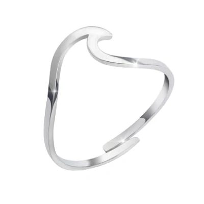 Image de GD GOOD.designs EST. 2015 Bague vague Argent pour femme Résistant à l&#039;eau réglable en acier inoxydable I Boîte cadeau incluse