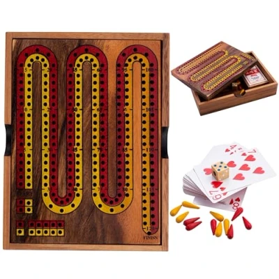 Image de Engelhart 350290 cribbage en bois dans un coffret avec cartes jeu de société pour 2 joueurs et + à partir 8 ans