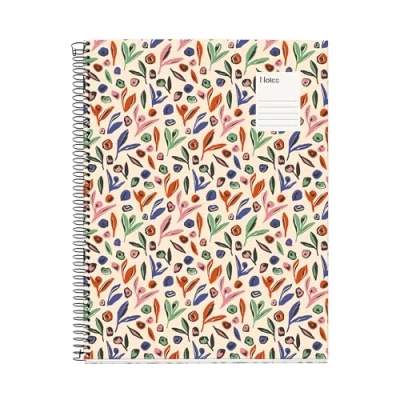 Image de Miquelrius Cahier A4 (210 x 297 mm), 100 feuilles lignées de 70 g/m², couverture en carton rigide, 4 bandes couleur, spirale, trous, carnet ligné, jolie papeterie, jardin