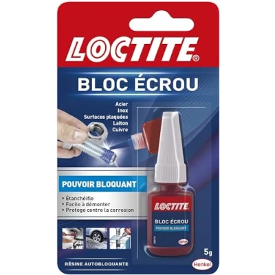 Image de LOCTITE Colle &quot;Bloc Écrou&quot; Résine autobloquante pour éviter le desserage par vibration de boulons , écrous, vis flacon 5 g, Translucide