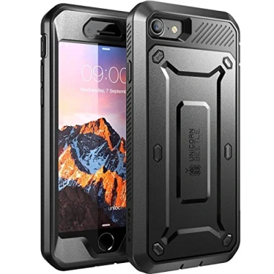 Image de SUPCASE Coque pour iPhone SE 3 2022/ 2 2020/ 8/ 7 avec Protecteur d&#039;écran &amp; Clip Ceinture Protection Robuste Intégrale, Noir