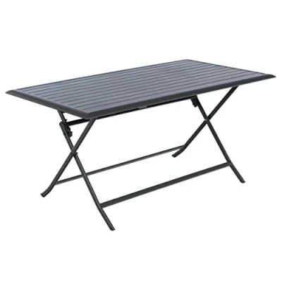 Image de Hespéride HES 139946 Table Pliante rectangulaire Azua 6 Places Graphite, Aluminium, Large