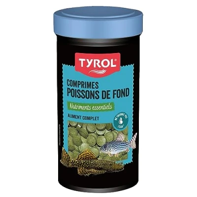 Image de Tyrol Comprimés Poissons de Fond, Nourriture pour Poissons, A Base Protéines et Vitamines, Poisson Aquarium Complète Quotidienne, Croissance Vitalité, 250ML