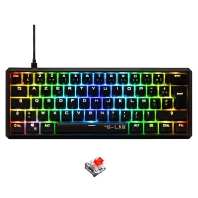 Image de The G Lab Keyz Thallium Clavier Mécanique 60% USB Red Switch Interchangeable Mini Gamer, Format Ultra Compact, 100% Personnalisable. Pc/ps4/ Ps5/xbox Azerty New