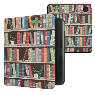 Image de kwmobile Étui Compatible avec Kobo Libra Colour Coque à Rabat magnétique Tablette eReader Similicuir Bleu Vert Fuchsia
