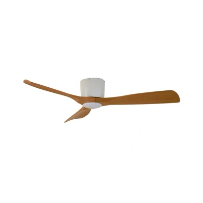 Image de Lucande Ventilateur de plafond LED intelligent Moneno, blanc/bois, Tuya