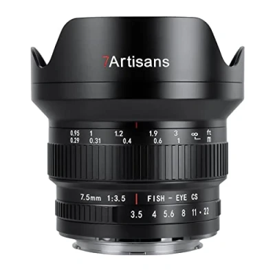 Image de 7artisans MF 7,5 mm F3.5 APS C 205 Objectif fisheye Manuel Ultra Grand Angle Compatible avec Nikon F
