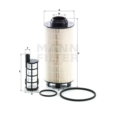 Image de MANN FILTER PU 8010/1 2 x Filtre à Carburant Cartouche filtrante avec joint d&#039;étanchéite MERCEDES BENZ: ACTROS MP4, AROCS, ANTOS