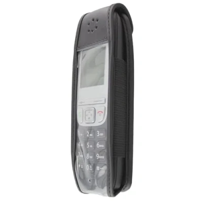 Image de caseroxx Housse de téléphone Portable à Clip pour Gigaset A415 en Cuir veritable Protection Porter la Ceinture (Coloris Noir avec fenêtre Transparente antisalissure)