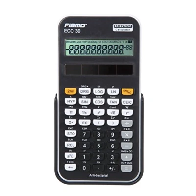 Image de fiamo Calculatrice scientifique Eco30, 138 fonctions et 10 chiffres écran blanc/bleu