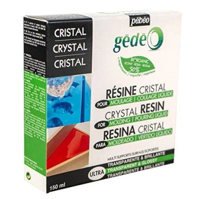 Image de Pébéo Résine Cristal Biosourcée Gédéo Kit à 50% Transparente et Brillante Tous Supports Pour Inclusion, Coulage, Moulage, Vernis 150 ml