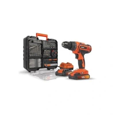 Image de Perceuse Visseuse sans Fil 20V avec 2 batteries 20V, 1 chargeur et malette Dual Power POWDP15301