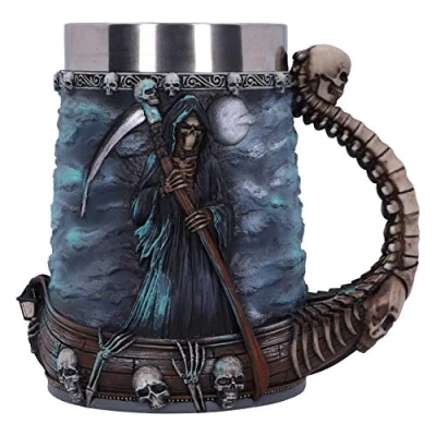 Image de Nemesis Now River Styx Chope Faucheuse en résine Bleu 17,5 cm