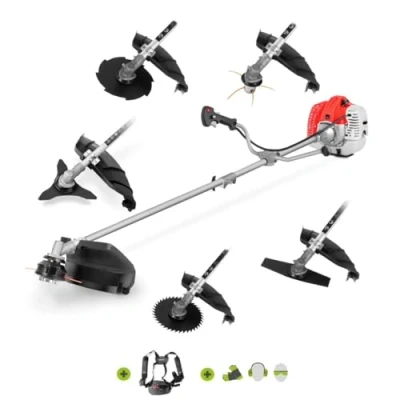 Image de GREENCUT GGT650X 6 débroussailleuse à Essence 65cc 4,9hp, Moteur 2 Temps, avec Accessoires interchangeables, Harnais et Barre de fractionnement, en 1