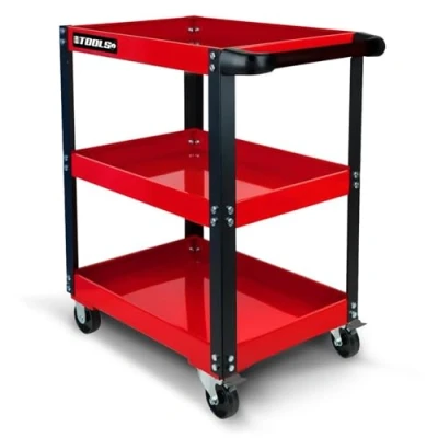 Image de Chariot d&#039;atelier BM TOOLS TOOLCART à 3 étages sur roulettes Desserte, Plateaux de rangement pour outils, Servante, 150KG Max
