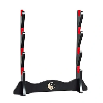 Image de Z fiber Porte épée Japonais rembourré Katana Stand Samurai Display Rack Support All Tanto Sword Tai Chi,4 Tier